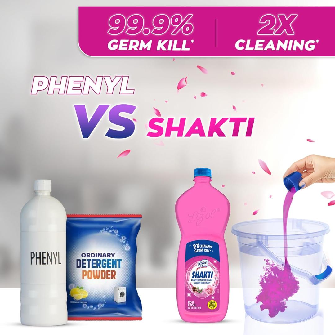 Lizol Shakti Disinfectant Floor Cleaner - Rose Fresh