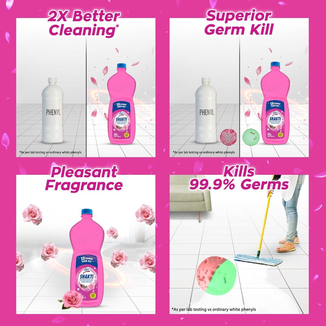 Lizol Shakti Disinfectant Floor Cleaner - Rose Fresh