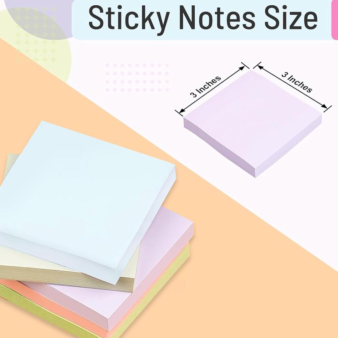 Macaron Sticky Notes 400 Sheets Cube (4 Colors x 100 Sheets Each) – Self Adhesive, Strong Stick, Vibrant Pastel Colors, Ideal for School, Office & Home (7.6 x 7.6 cm)