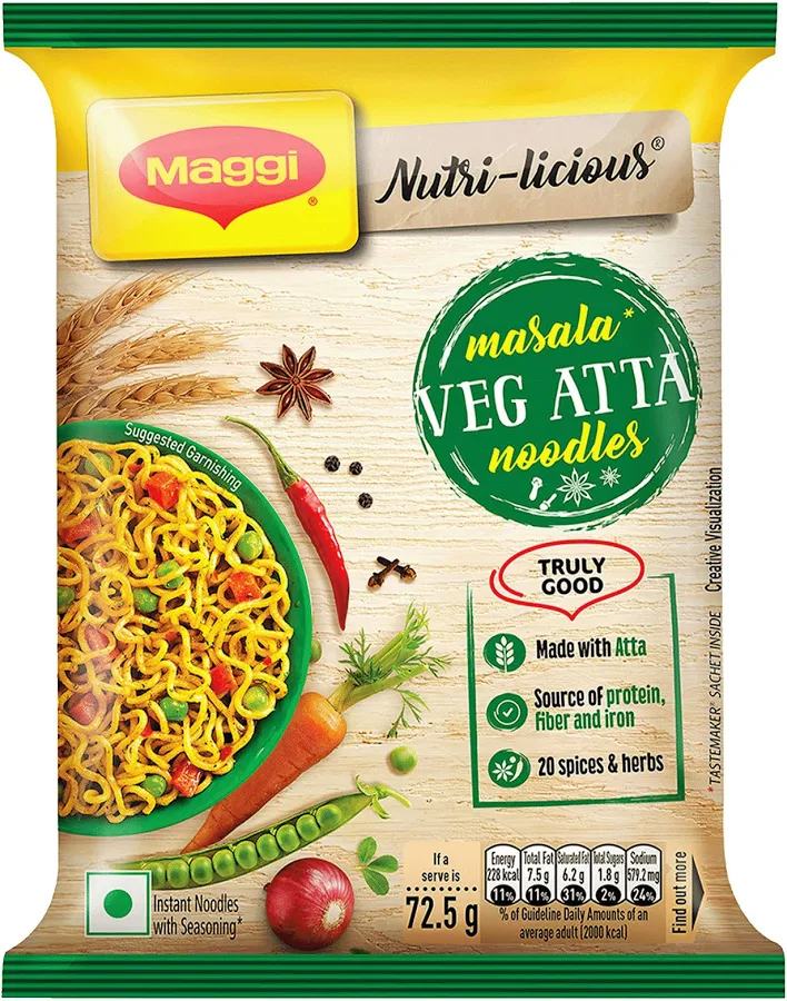Maggi Nutrilicious Veg Atta Noodles Made with Only Atta Flour 290g