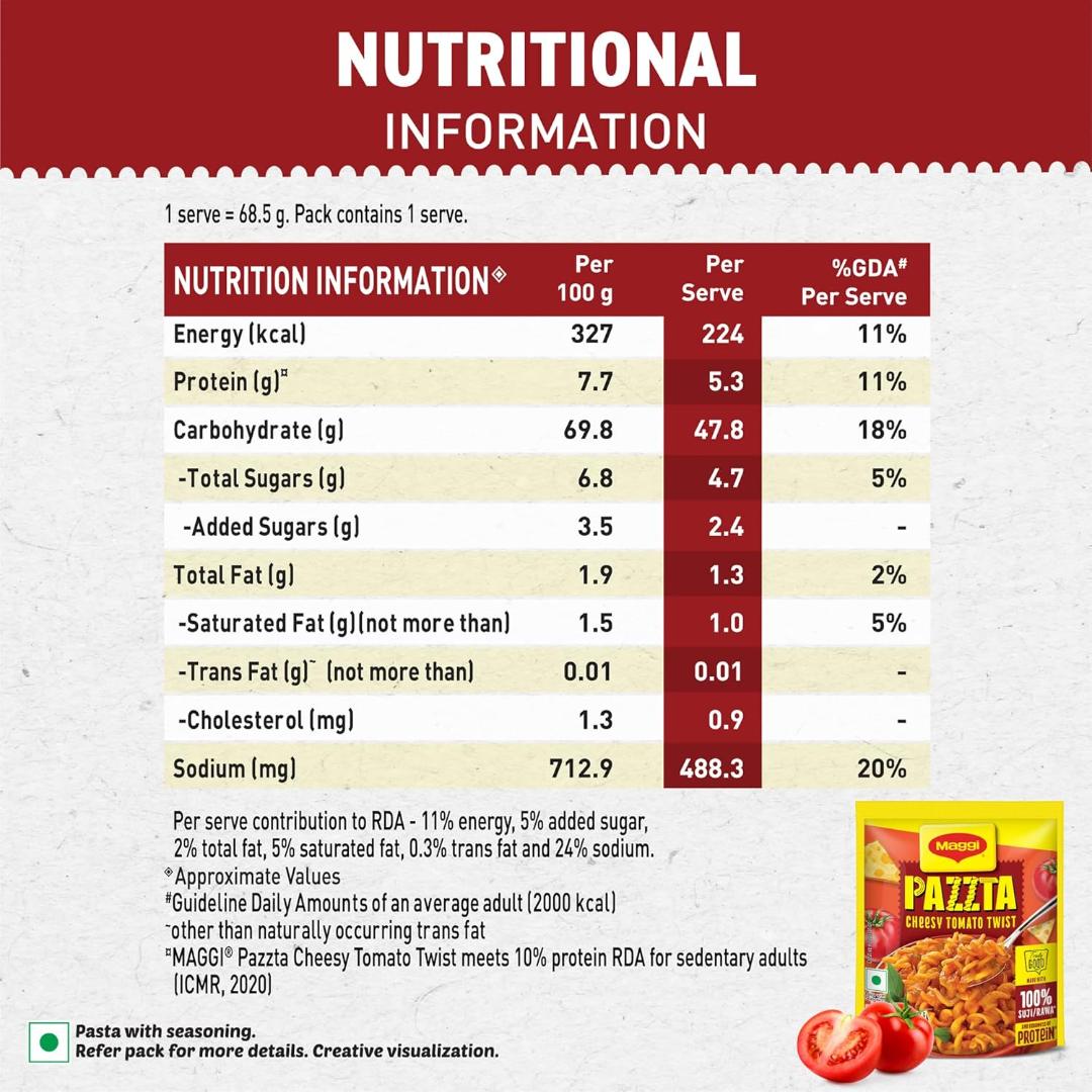 Maggi Pazzta Cheesy Tomato Twist Instant Pasta 68.5g