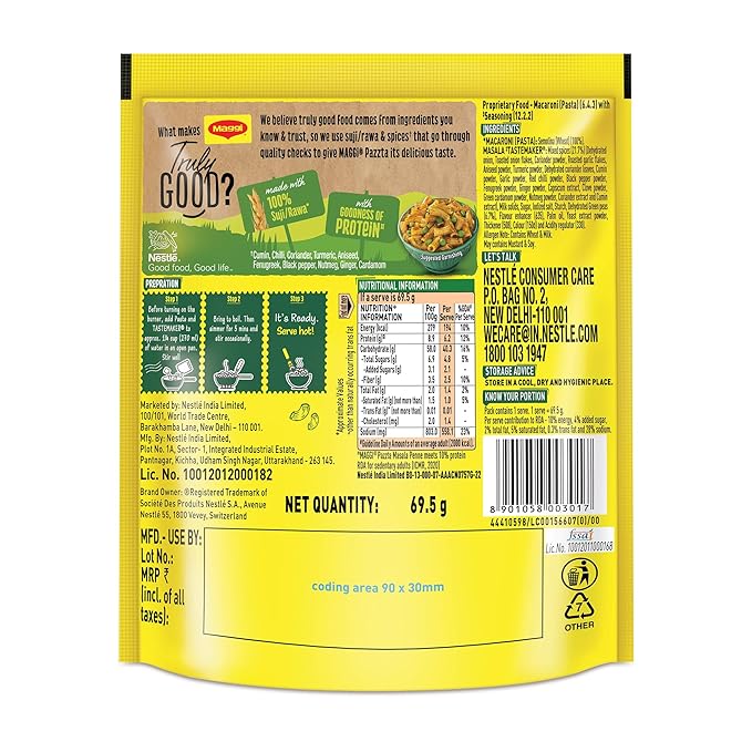 Maggi Pazzta Masala Penne Instant Pasta 69.5g