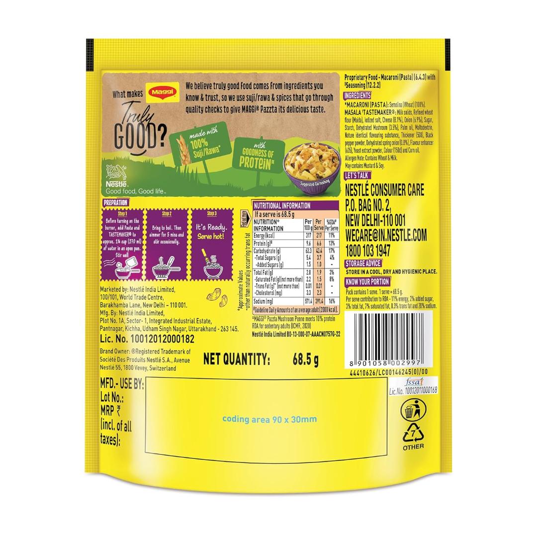 Maggi Pazzta Mushroom Penne Instant Pasta 68.5g