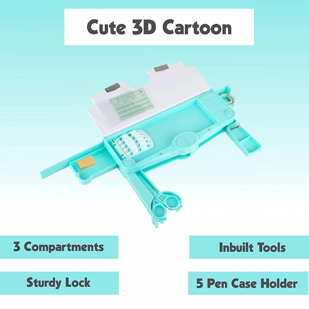 Magnetic Multifunctional Pencil Box for Kids with Space Theme