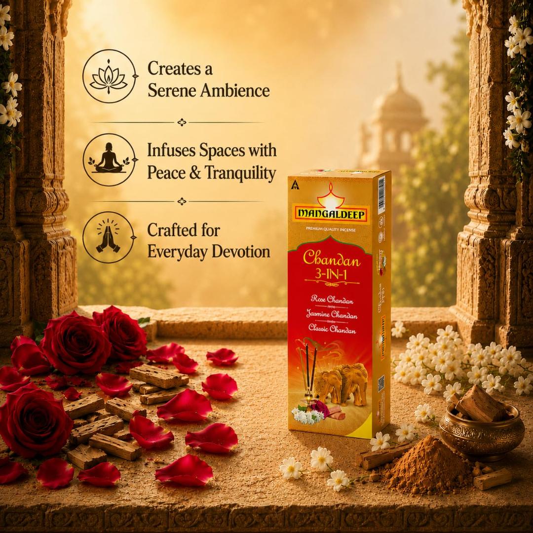 Mangaldeep Chandan 3in1 Incense Sticks / Agarbatti