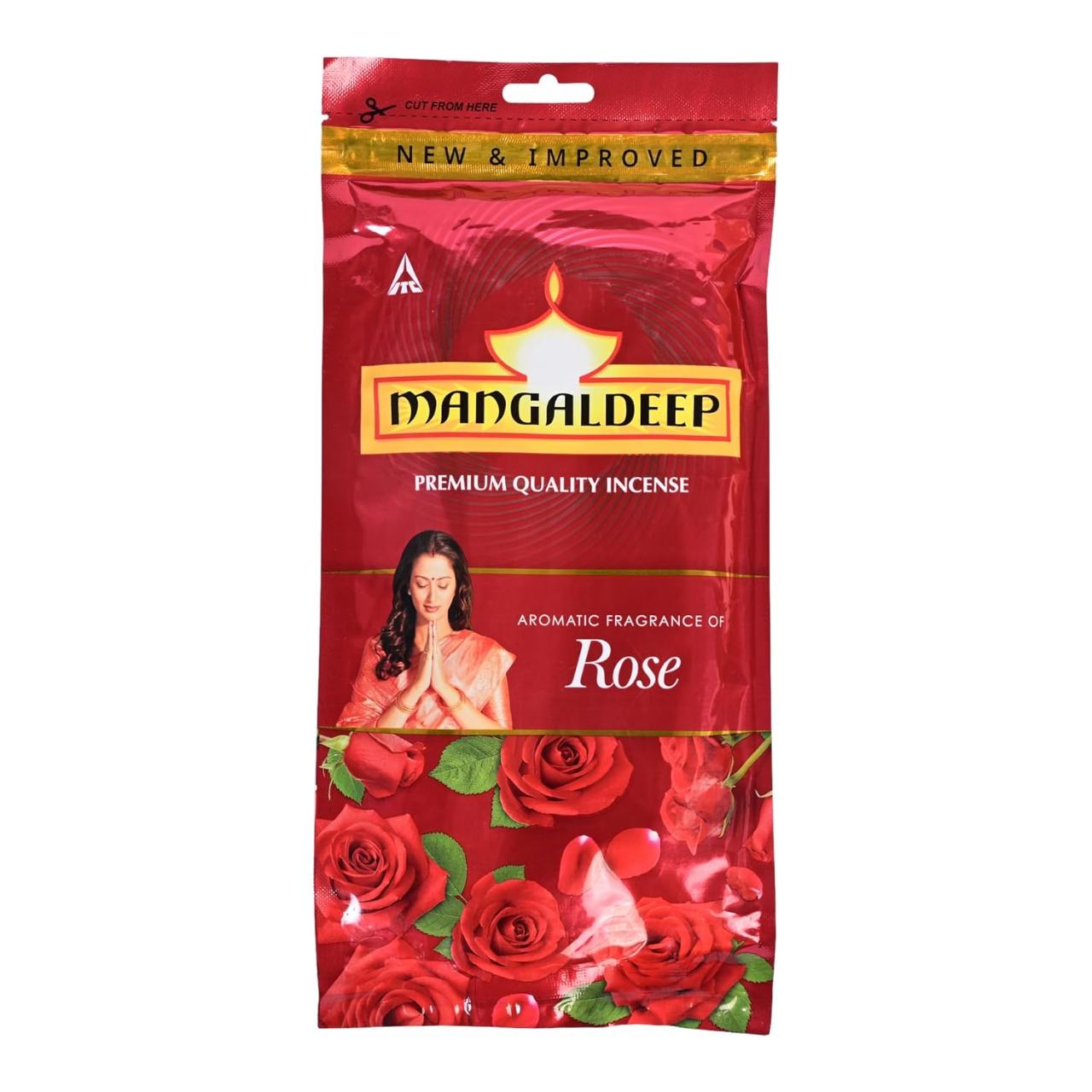 Mangaldeep Rose Pooja Agarbatti : 125 g (62.5g*2packs inside)=125gm