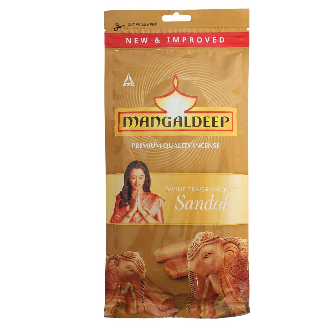 Mangaldeep Sandal Puja Agarbatti (21 cm, 125 gm, Black)