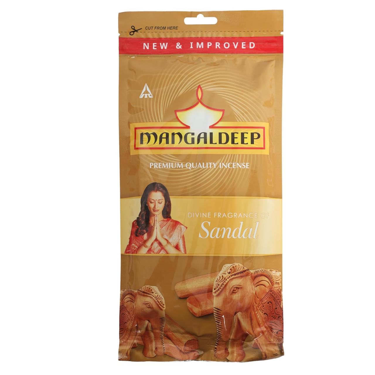 Mangaldeep Sandal Puja Agarbatti (21 cm, 125 gm, Black)