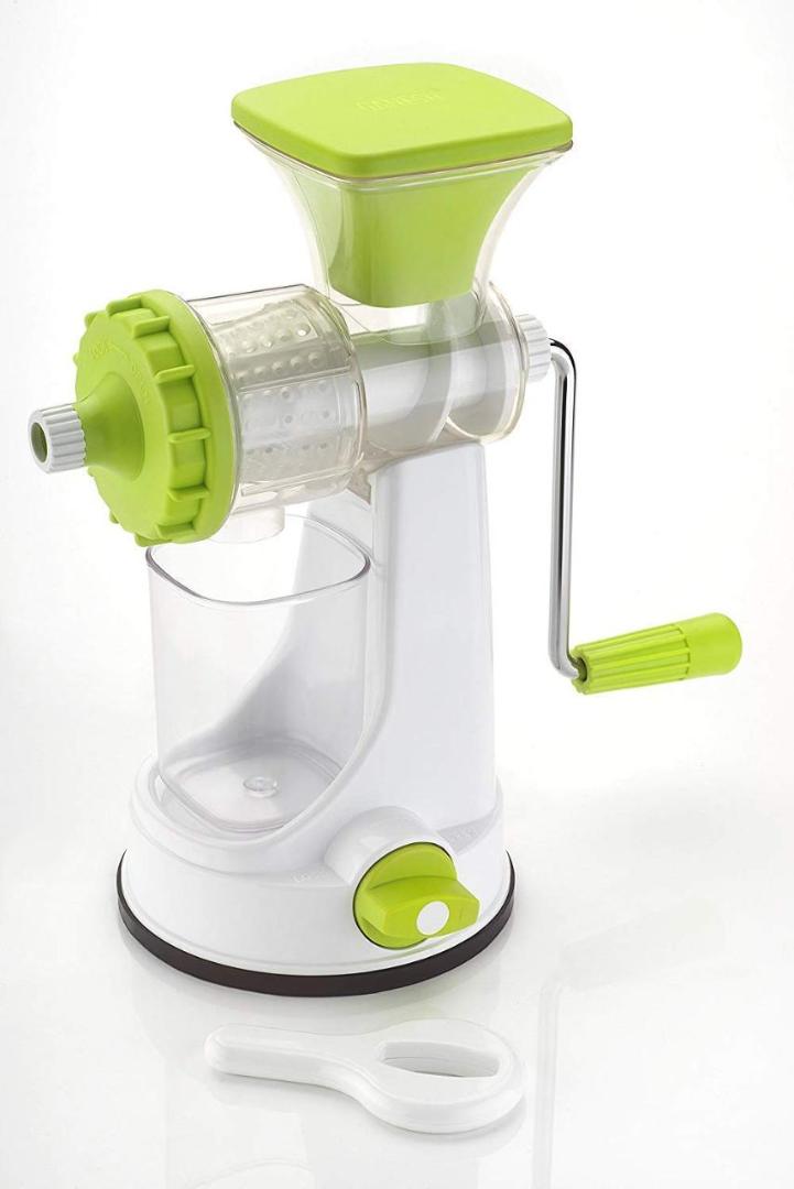 Manual Fruit & Vegetable Juicer with Suction Base - White & Green