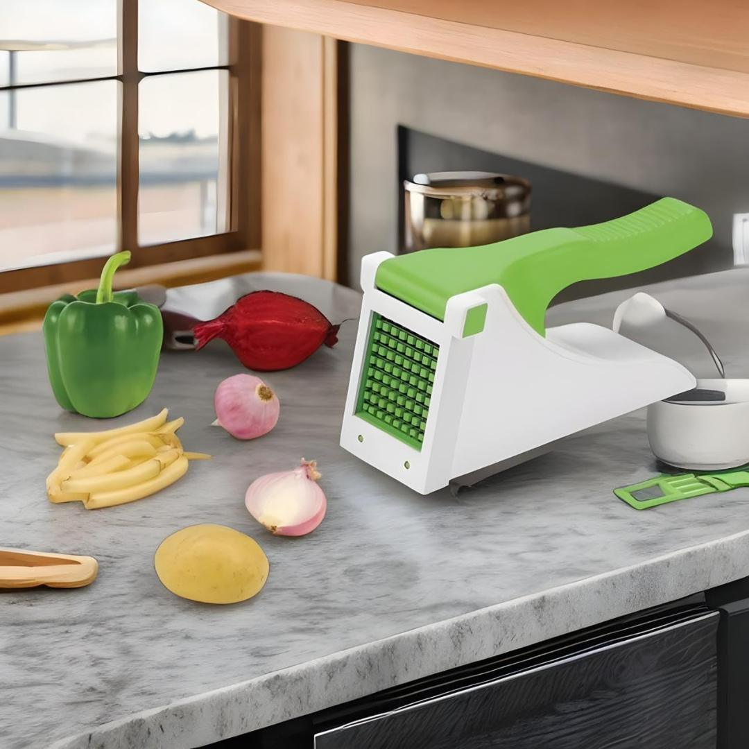 Manual Vegetable Dicer and Chopper with Push Handle - Multi-Purpose Kitchen Tool