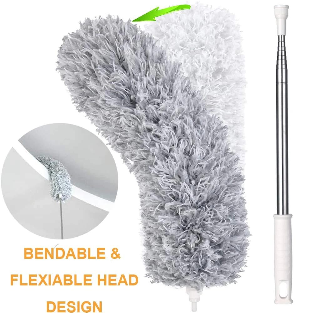 Microfiber Duster with 100-Inch Extendable Handle for High Reach Cleaning