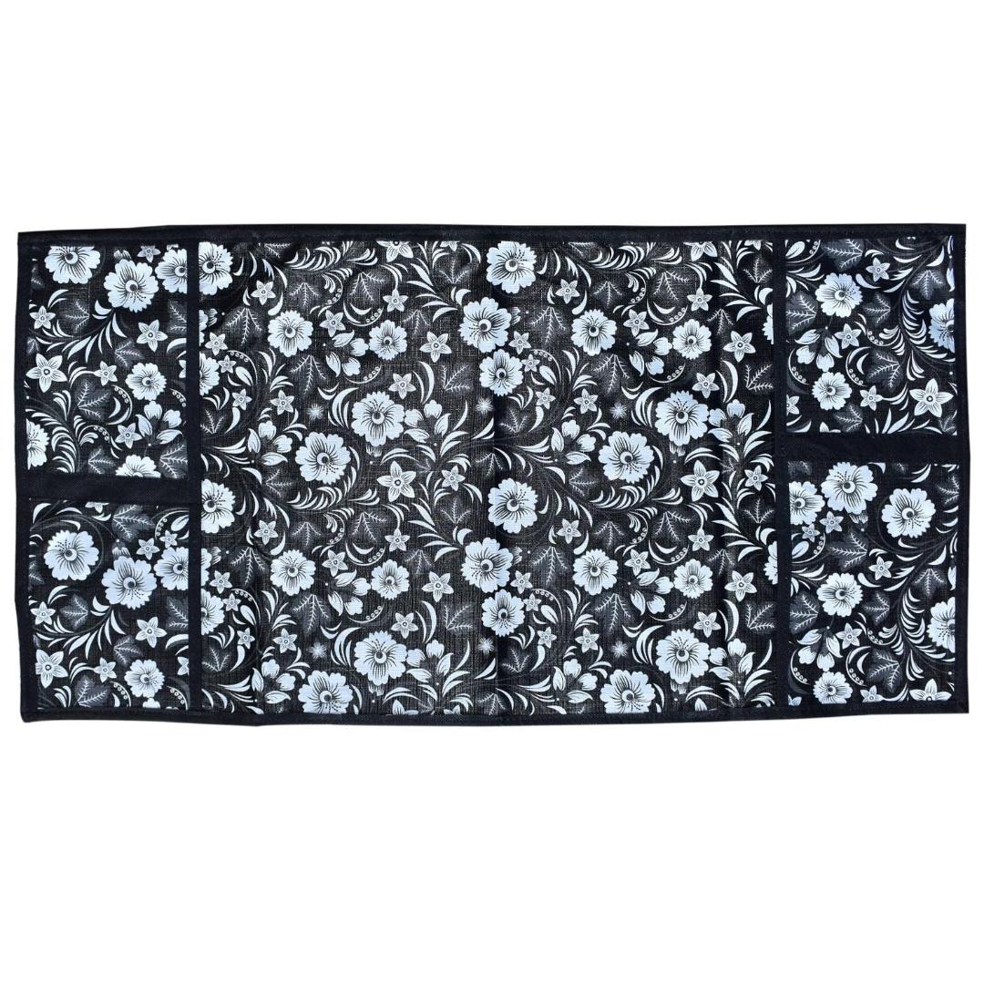 Microwave/Oven Top Cover with 4 Utility Pockets (Mix Design)