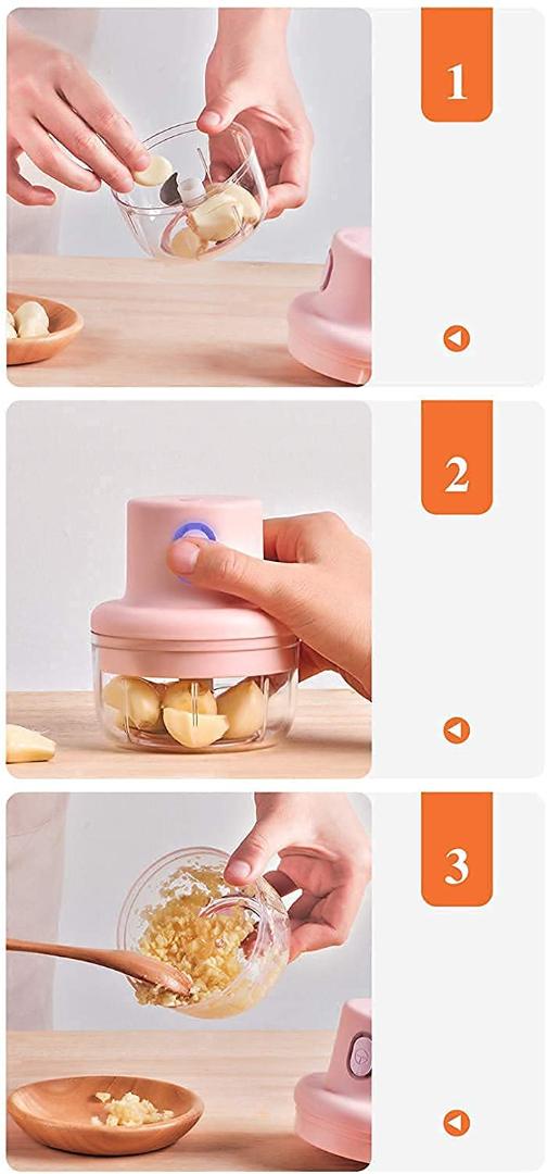 Mini Electric Garlic Chopper - Portable Wireless Food Processor for Kitchen