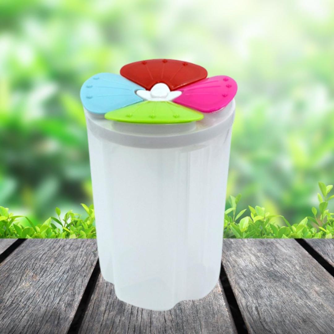 Multi-Compartment Food Storage Container with Colorful Lid - 4 Section Design (20cm Height, 11.5cm Width)