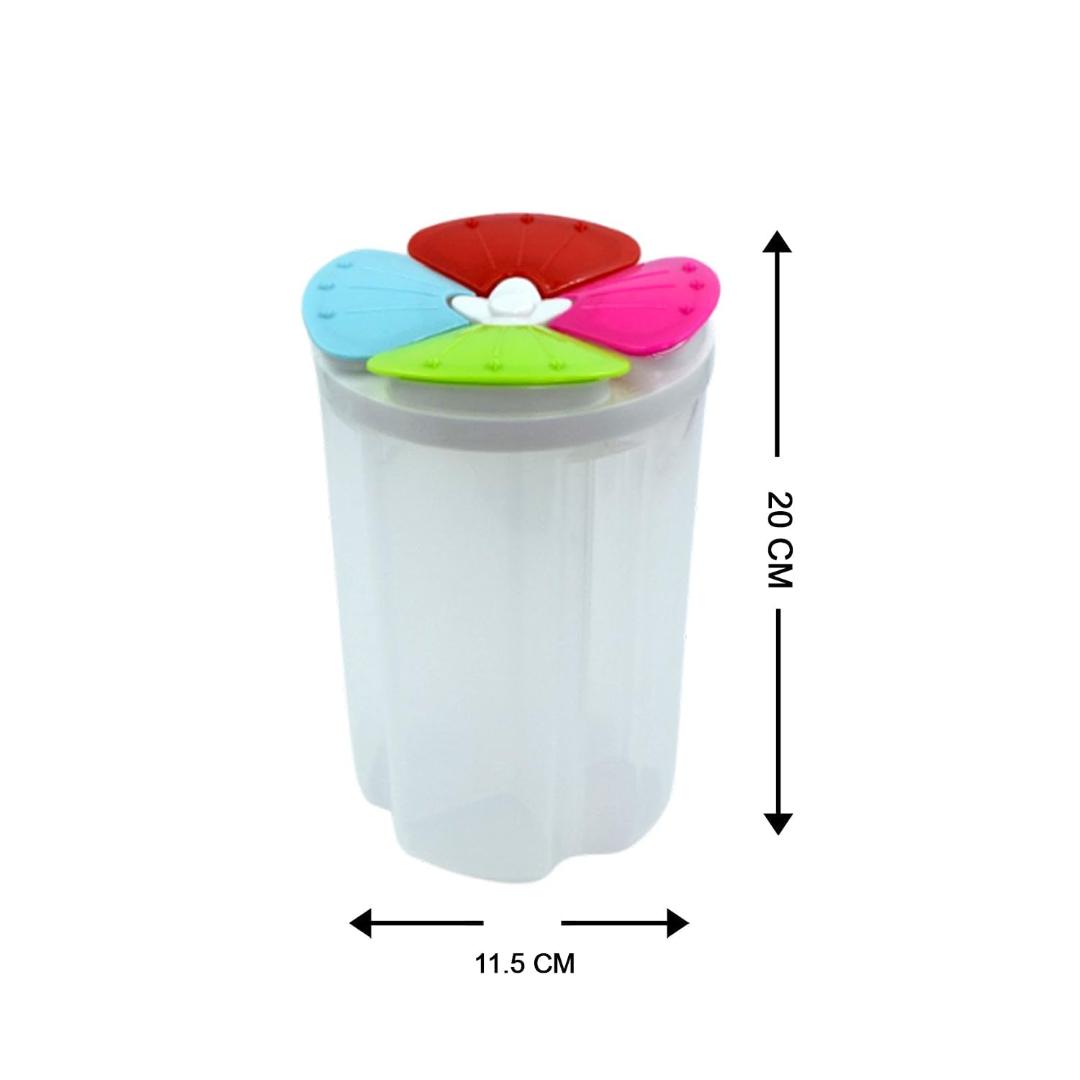 Multi-Compartment Food Storage Container with Colorful Lid - 4 Section Design (20cm Height, 11.5cm Width)