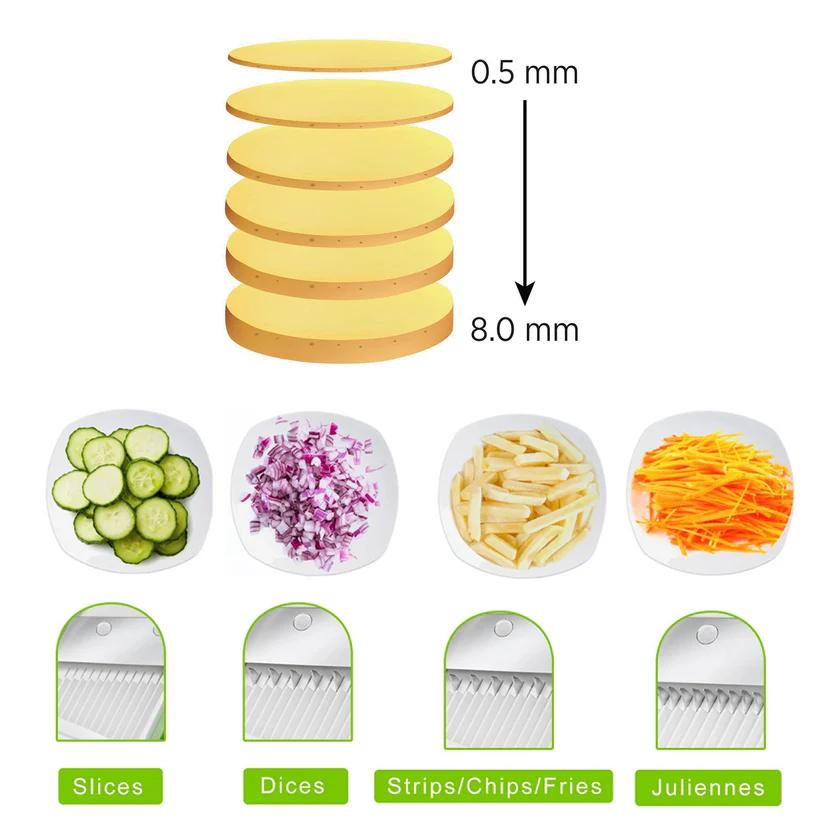 Multi functional Time Saving Adjustable Hand Press Vegetables Chopper