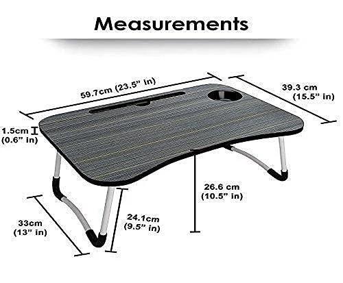 Multi Purpose Laptop Desk for Study Reading Foldable with Cupholder 58×38 cm