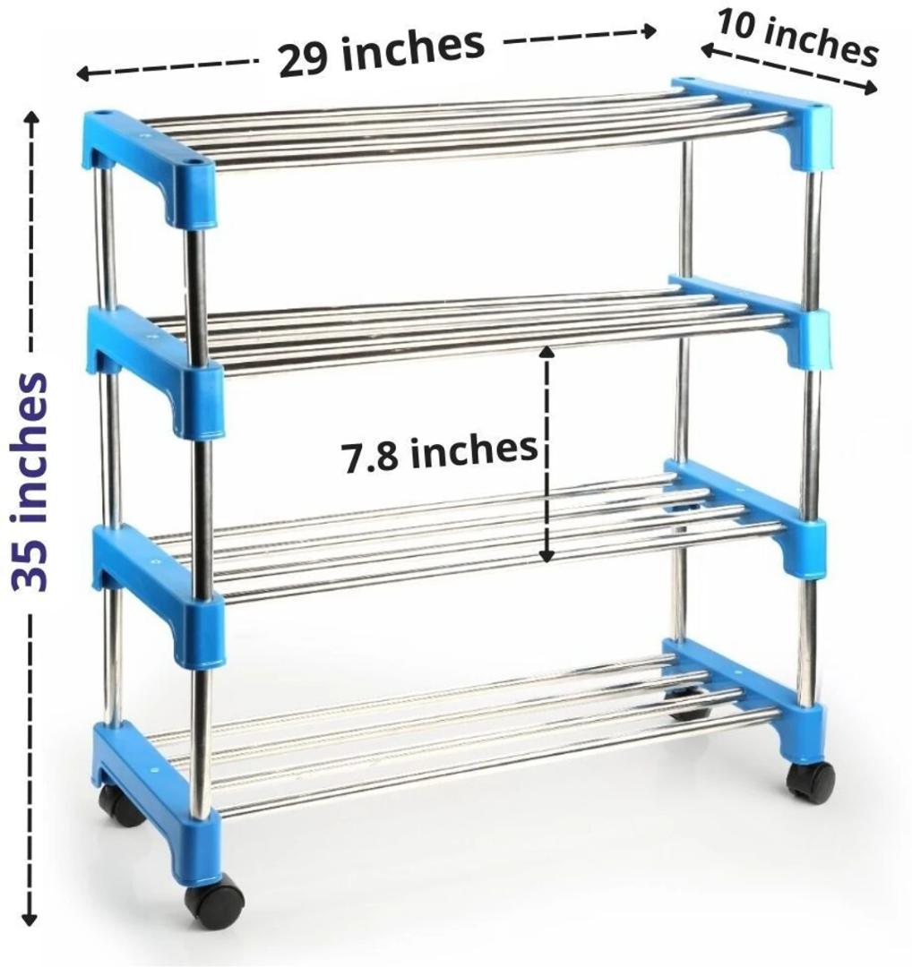 Multipurpose 4-Layer Stainless Steel Shoe Rack Organizer