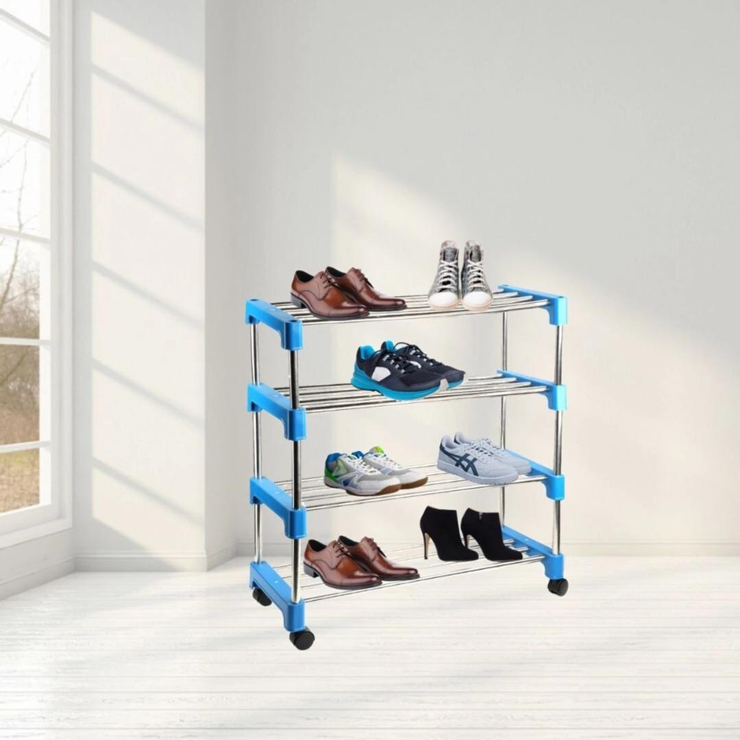 Multipurpose 4-Layer Stainless Steel Shoe Rack Organizer