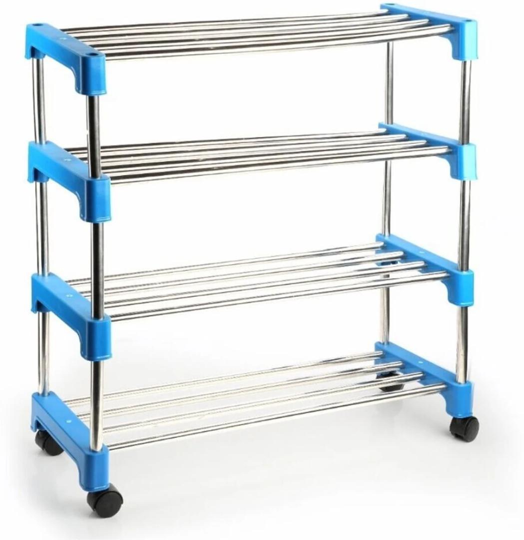 Multipurpose 4-Layer Stainless Steel Shoe Rack Organizer