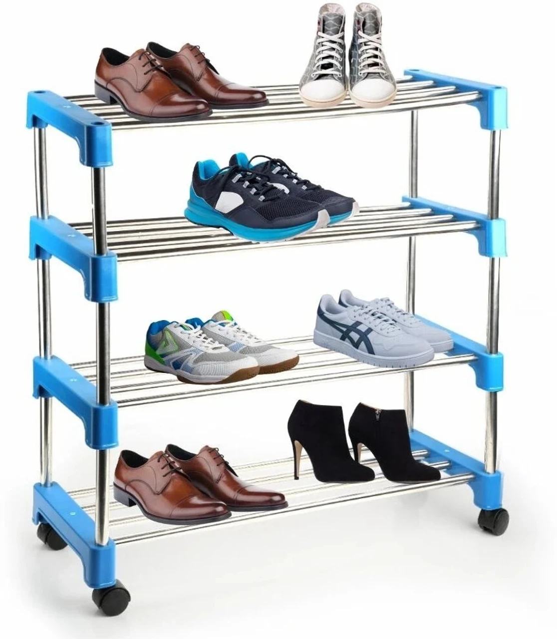 Multipurpose 4-Layer Stainless Steel Shoe Rack Organizer