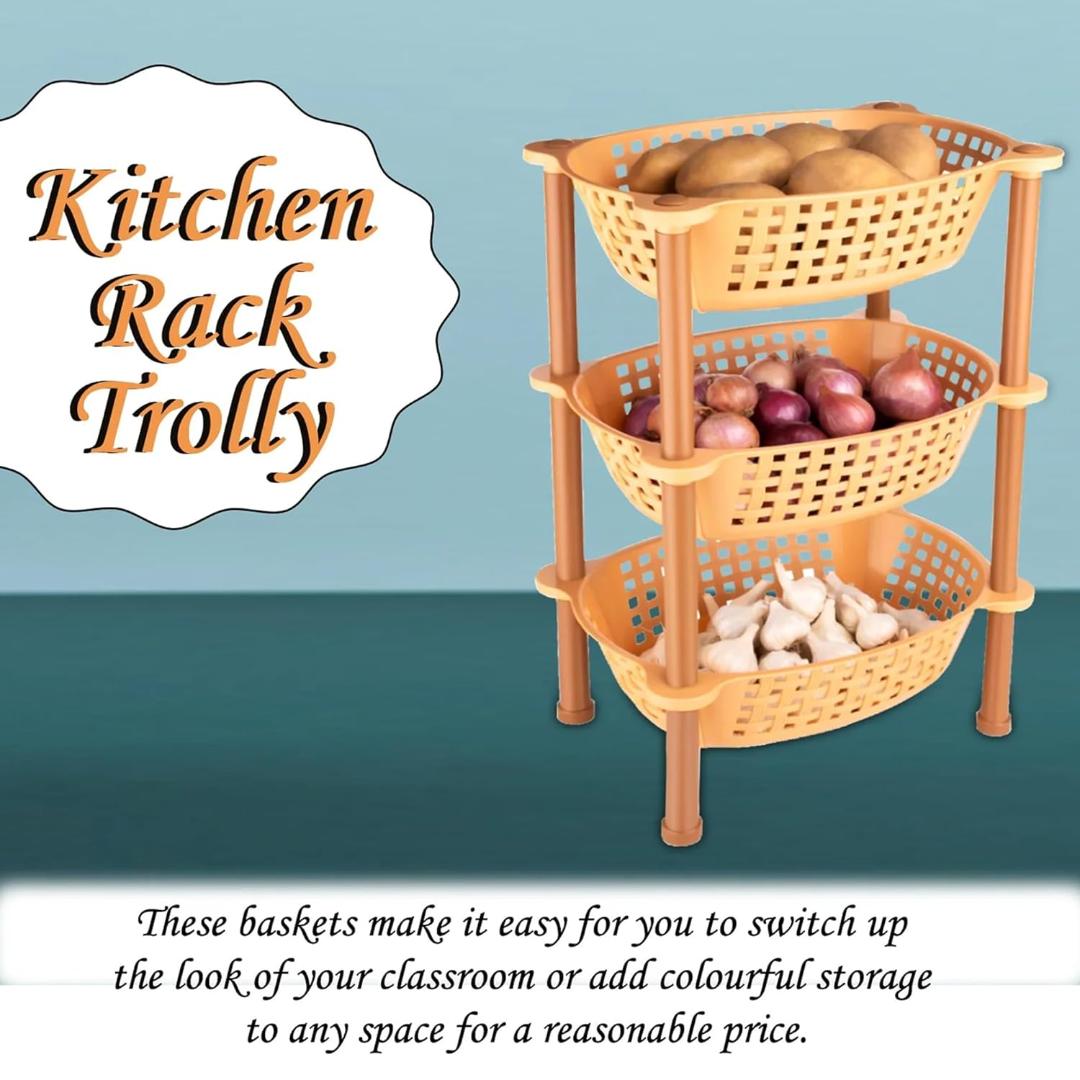 Multipurpose Plastic Storage Rack Organiser, Diwali - 3 pcs
