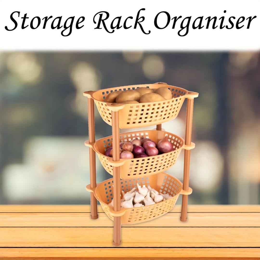 Multipurpose Plastic Storage Rack Organiser, Diwali - 3 pcs