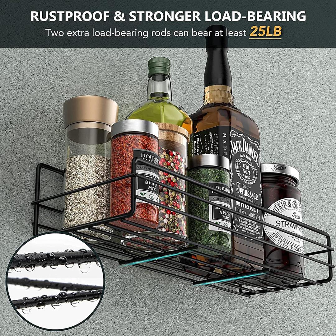Multipurpose Wall Mount Metal Bathroom Shelf and Rack for Home and Kitchen.