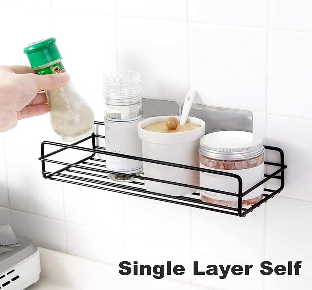 Multipurpose Wall Mount Metal Bathroom Shelf and Rack for Home and Kitchen.