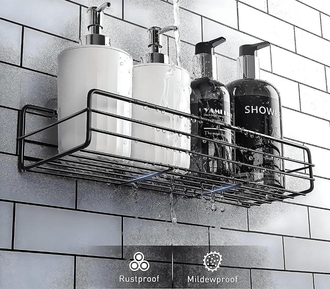 Multipurpose Wall Mount Metal Bathroom Shelf and Rack for Home and Kitchen.