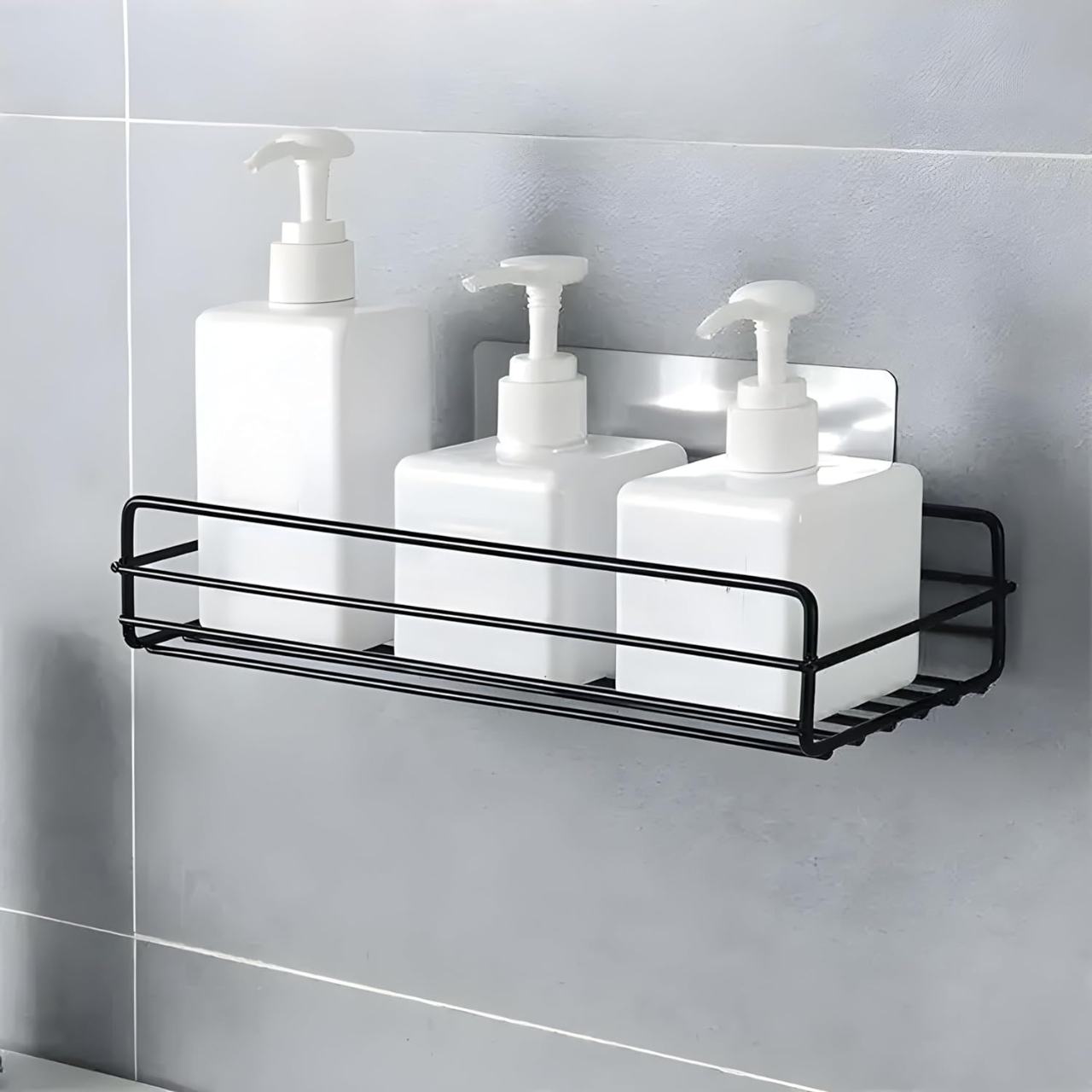 Multipurpose Wall Mount Metal Bathroom Shelf and Rack for Home and Kitchen.