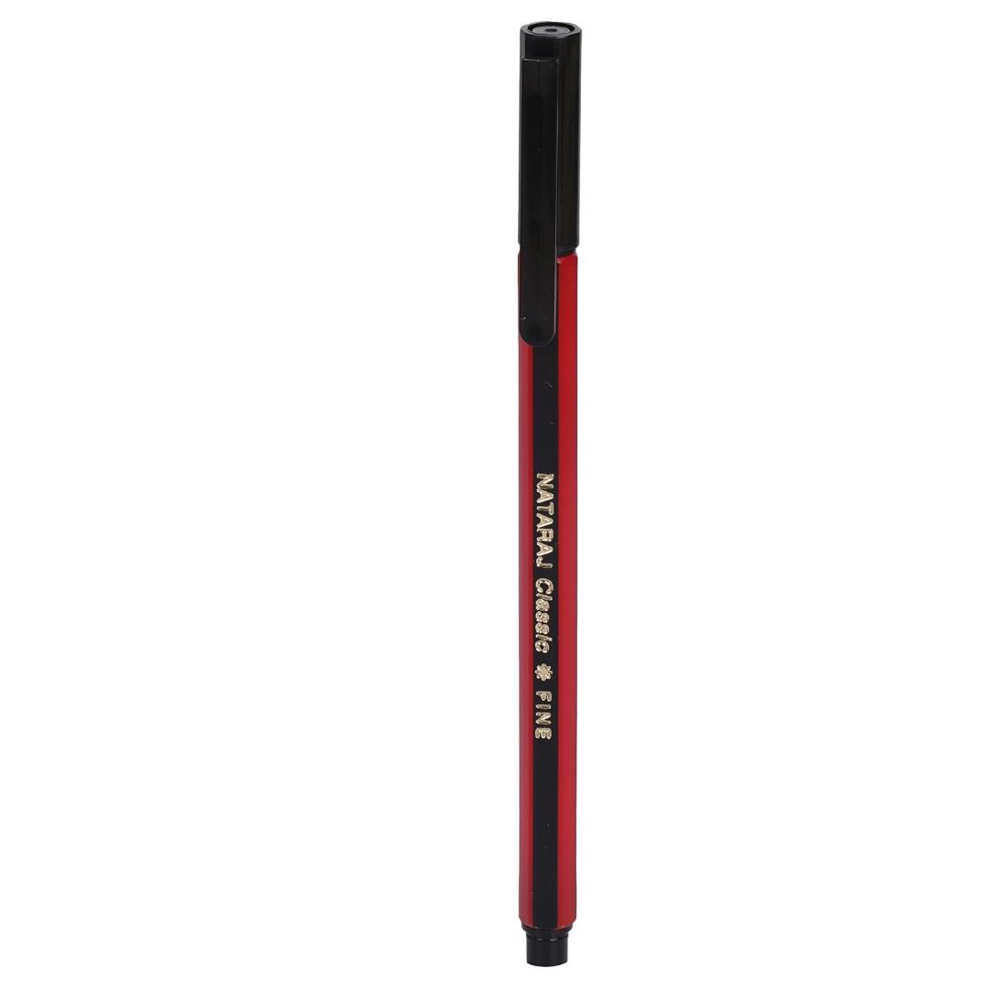 NATARAJ Classic Ball Pen | Comfortable Grip | Non-fading ink | Smooth Writing | Smudge Resistant | Fun Writing | Pens use for School & College Students and Professionals | Black Pen - 20 Pcs Pack