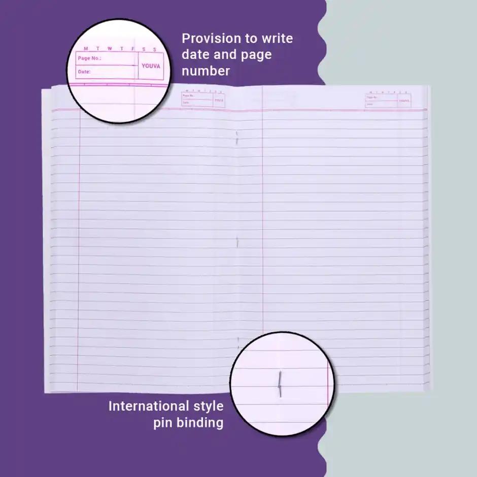 Navneet Youva Soft cover Single Line 172 Pages Long Notebook for Students 17cm x 27cm 