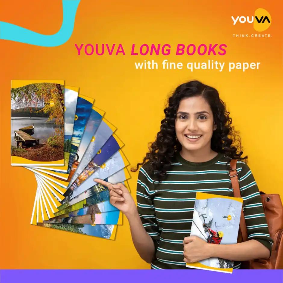 Navneet Youva Soft cover Single Line 172 Pages Long Notebook for Students 17cm x 27cm 