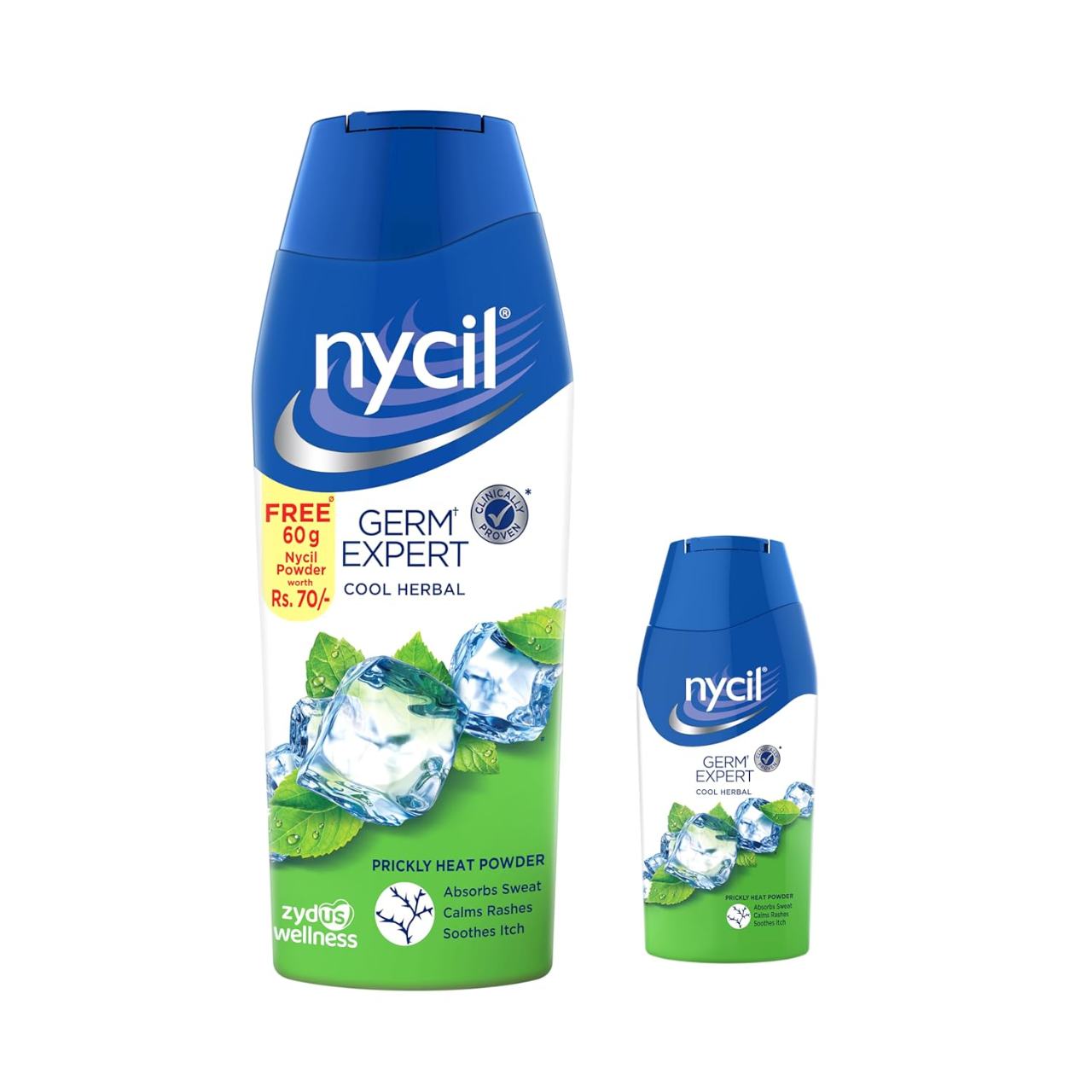 Nycil Germ Expert Cool Gulabjal Talcum Powder with Free 60g Pack