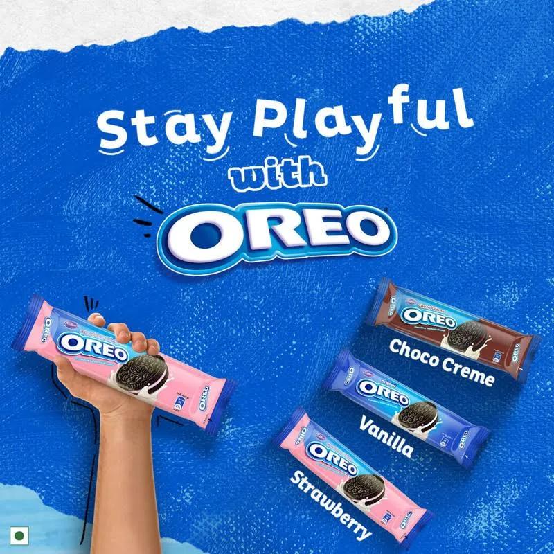 Oreo Strawberry Flavour Sandwich Cream Biscuits 108.55g