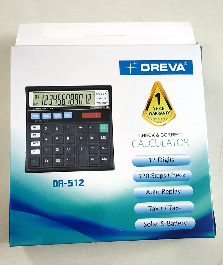 Oreva Desktop Calculator Solar Battery Dual Power 10 Digit LCD Display