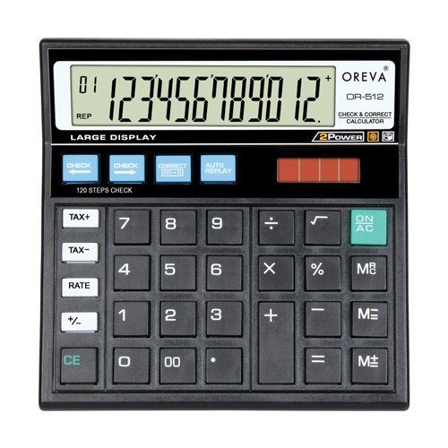 Oreva Desktop Calculator Solar Battery Dual Power 10 Digit LCD Display