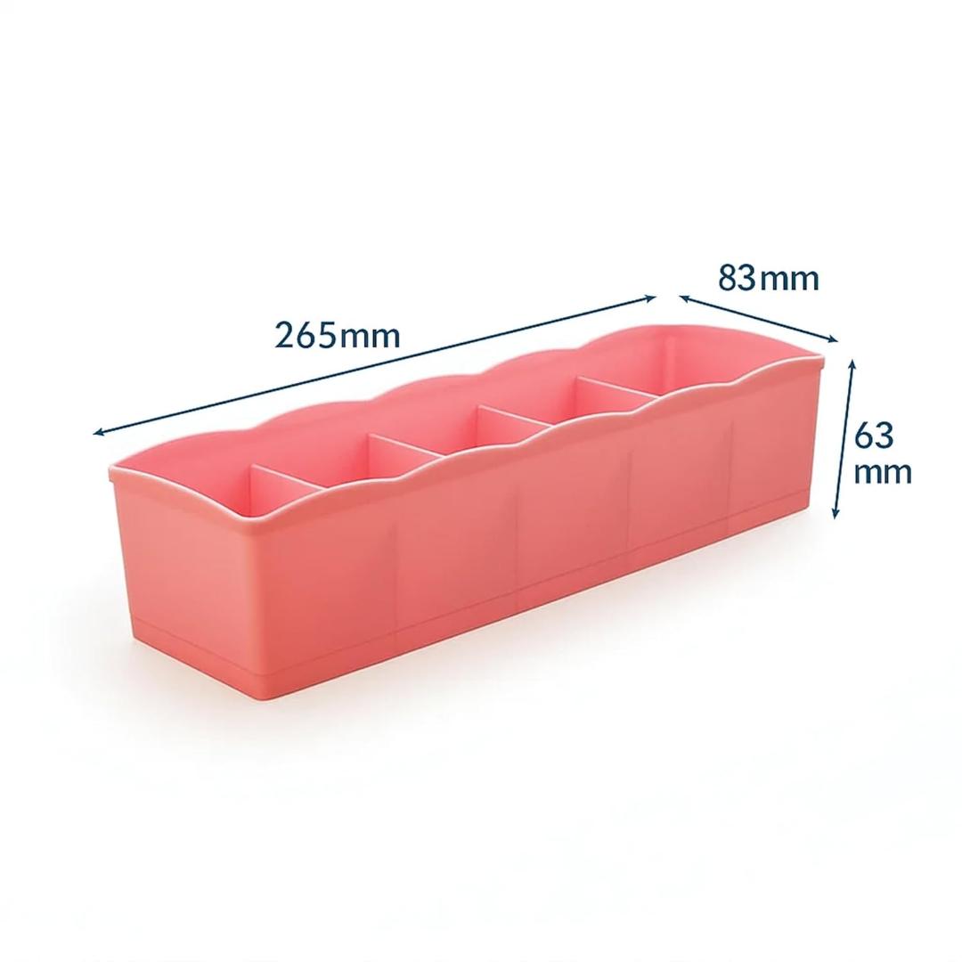 Pack of 2 - 5 Compartment Socks & Undergarment Storage Organizer