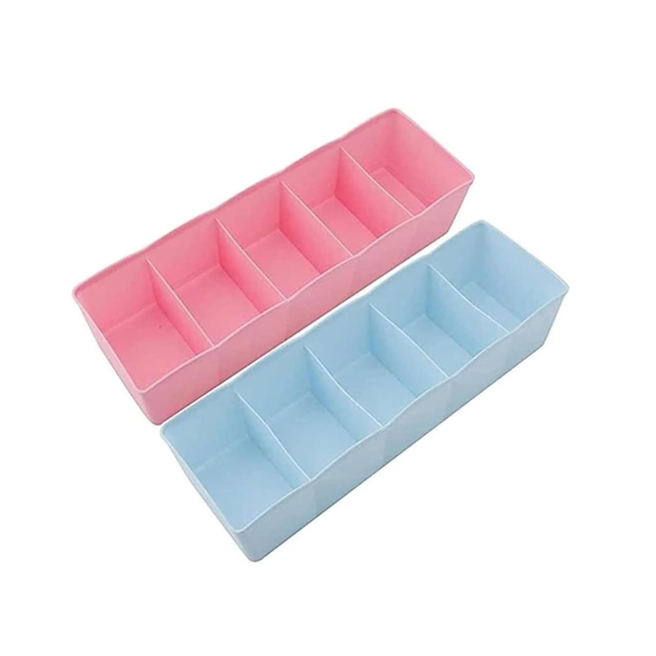 Pack of 2 - 5 Compartment Socks & Undergarment Storage Organizer
