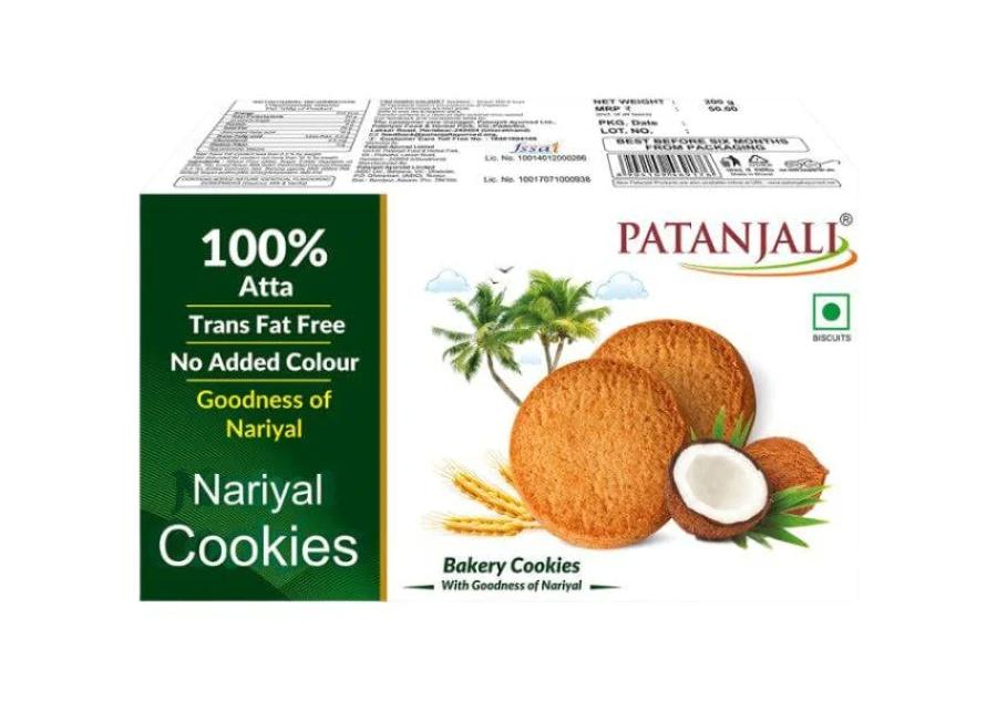 Patanjali Whole Wheat Nariyal Biscuit 204g