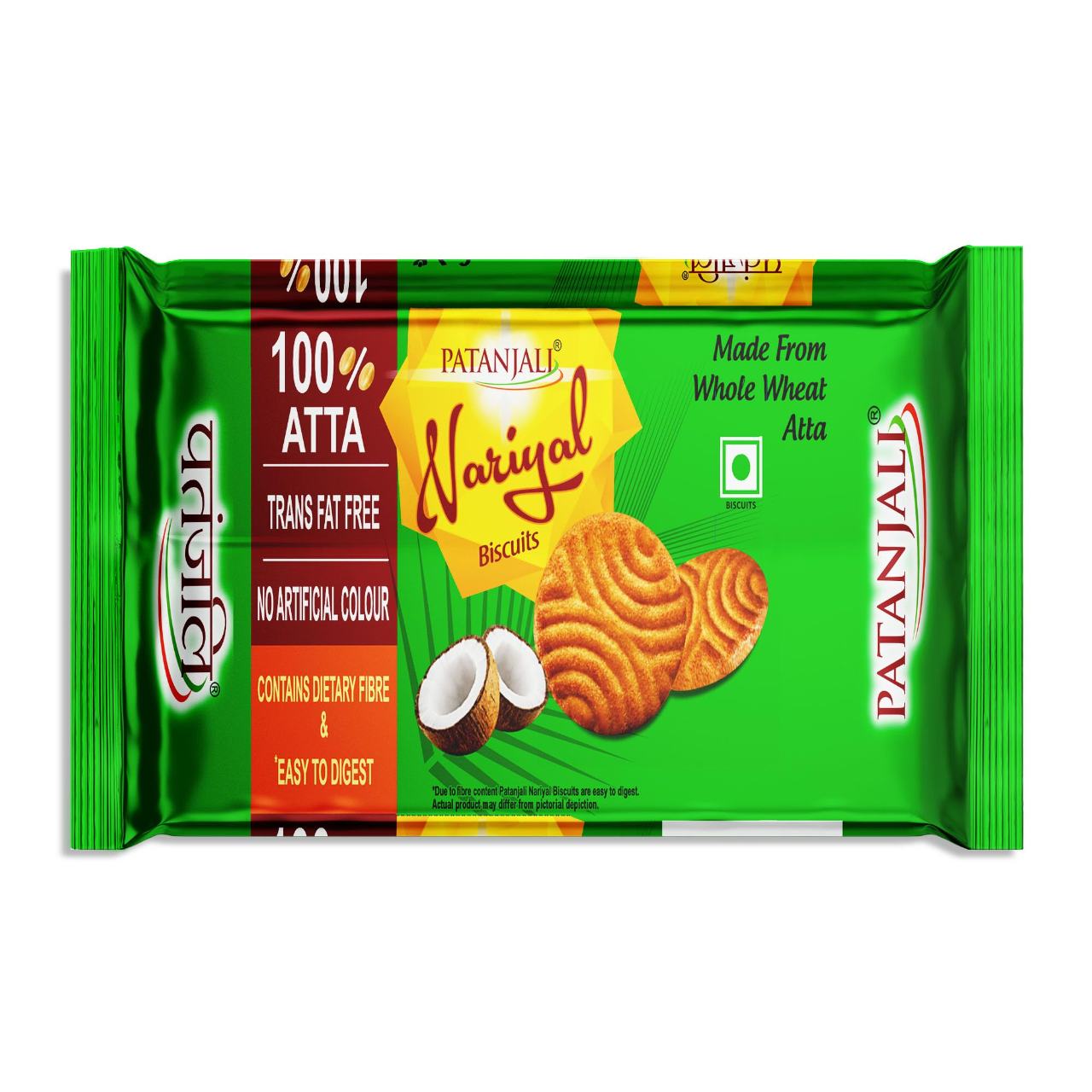 Patanjali Whole Wheat Nariyal Biscuit 204g