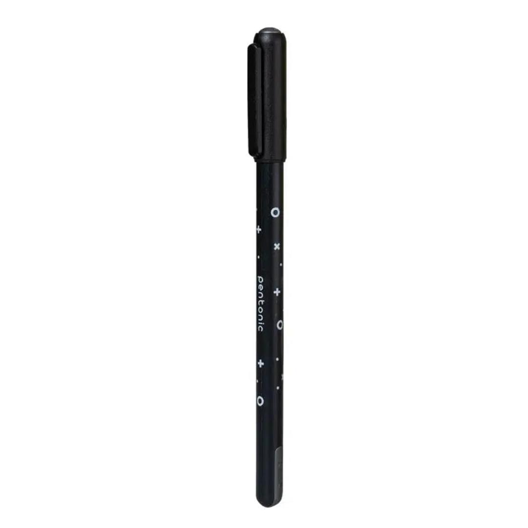 Pentonic Cipher 0.5mm Ball Pen, Black Body Black Ink (Set of 10)