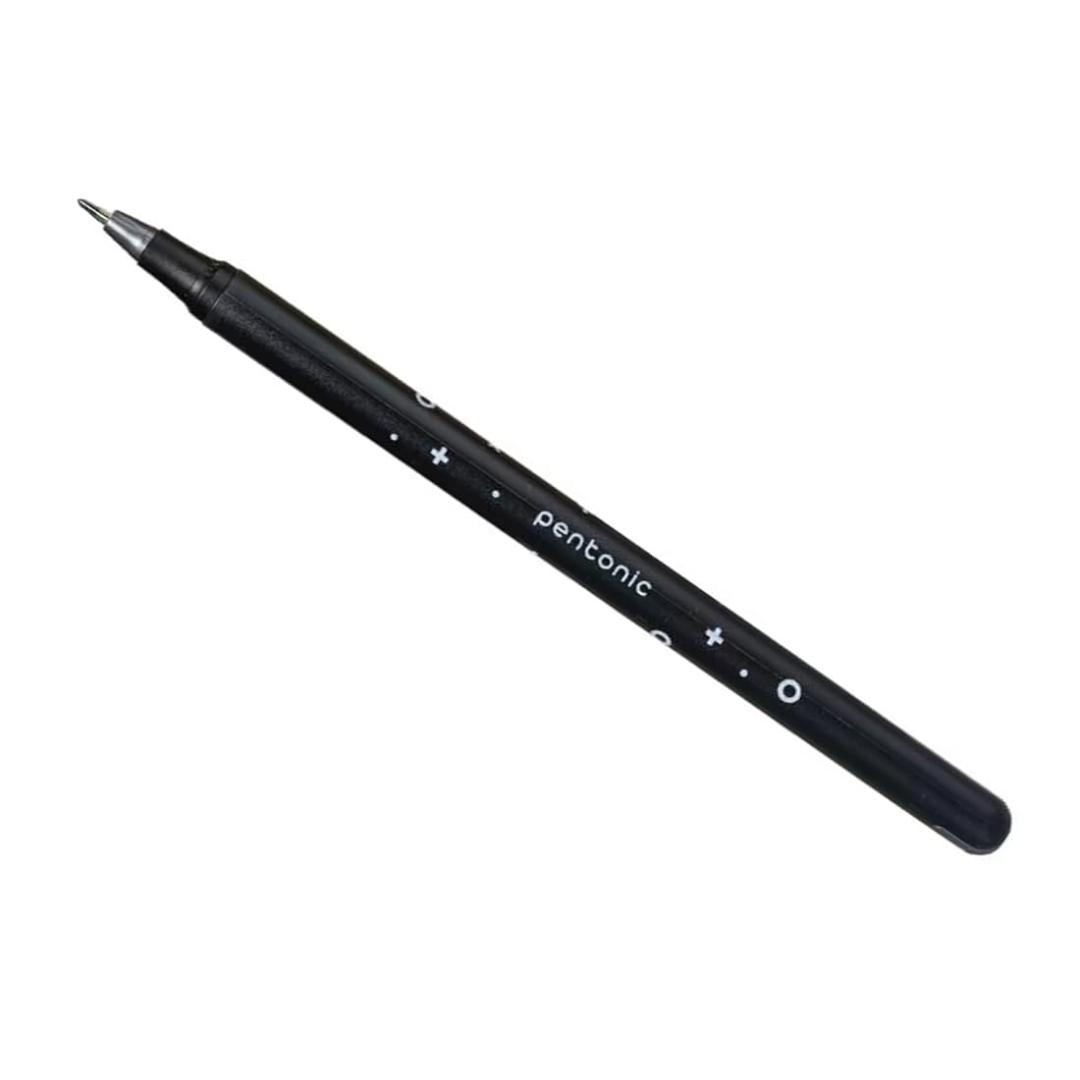 Pentonic Cipher 0.5mm Ball Pen, Black Body Black Ink (Set of 10)
