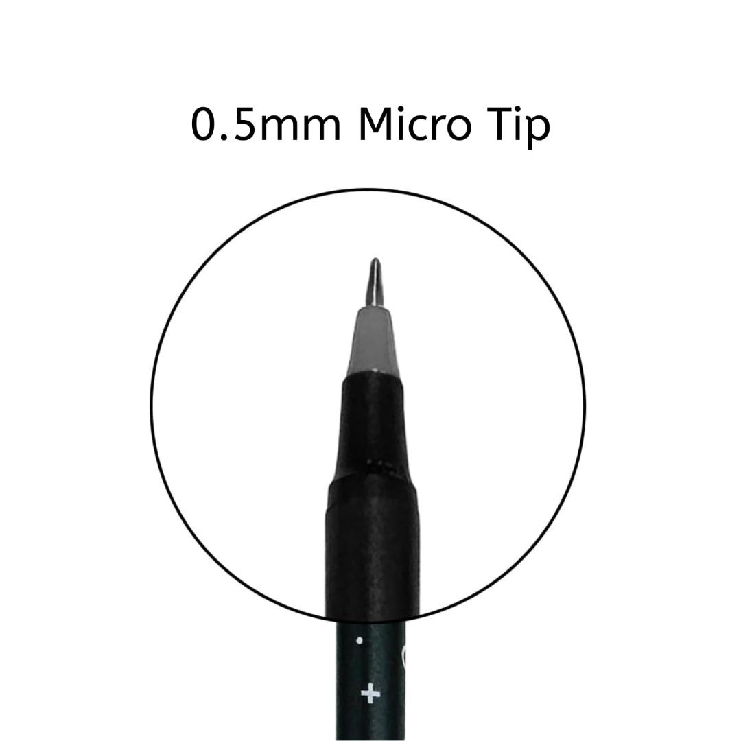 Pentonic Cipher 0.5mm Ball Pen, Black Body Black Ink (Set of 10)