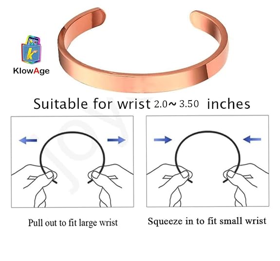 Personalized Rose Gold Copper Kada Bracelet for Men - Custom Engraving