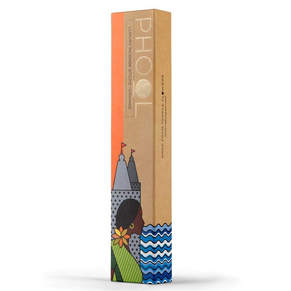 Phool Organic Orange Incense Sticks (25.4 cm, 186 Gm, Orange, 40 Sticks)