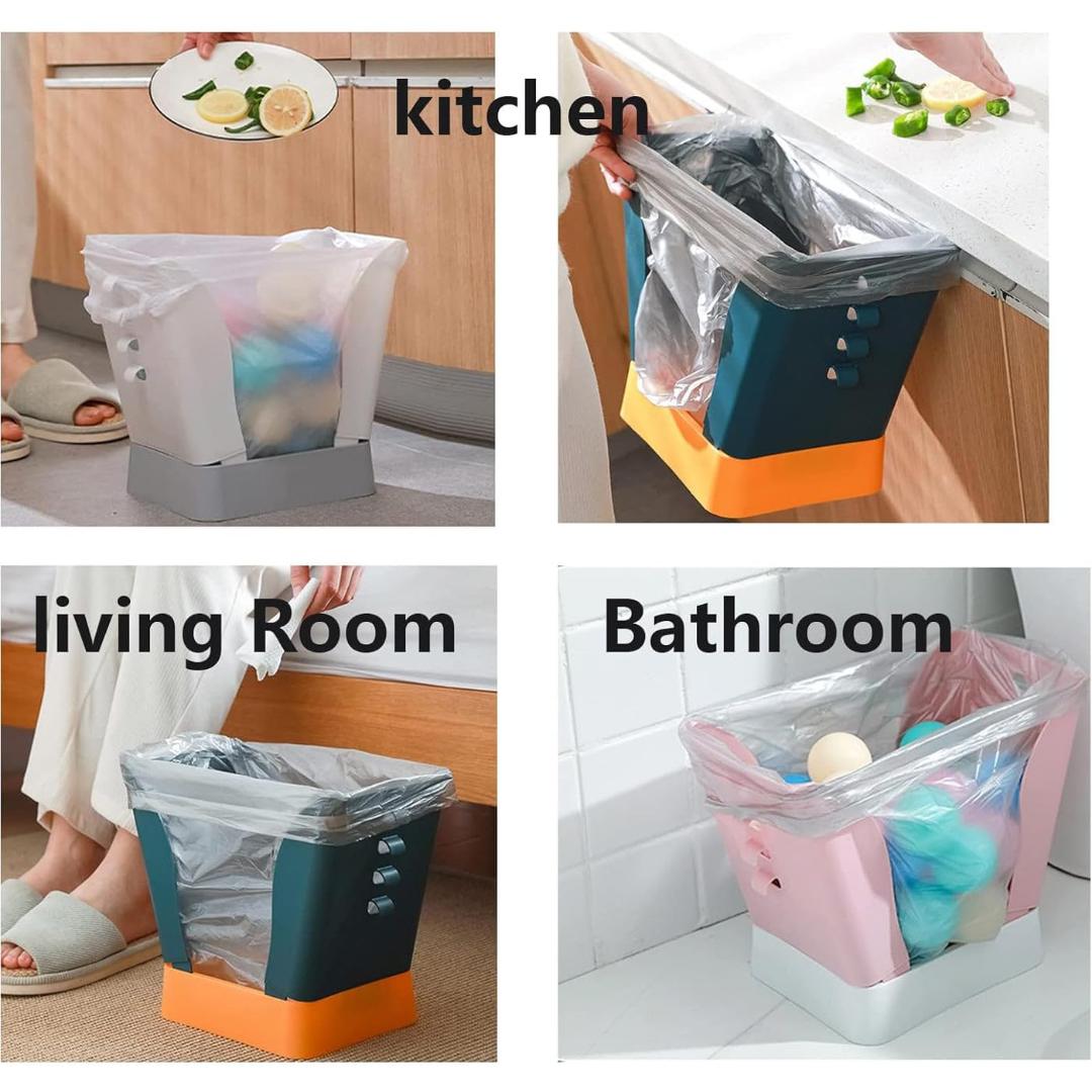 Plastic Garbage Waste Bin with Bag Holder (1 Pc)