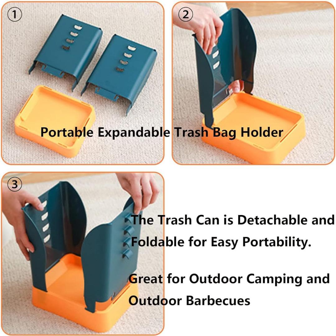 Plastic Garbage Waste Bin with Bag Holder (1 Pc)