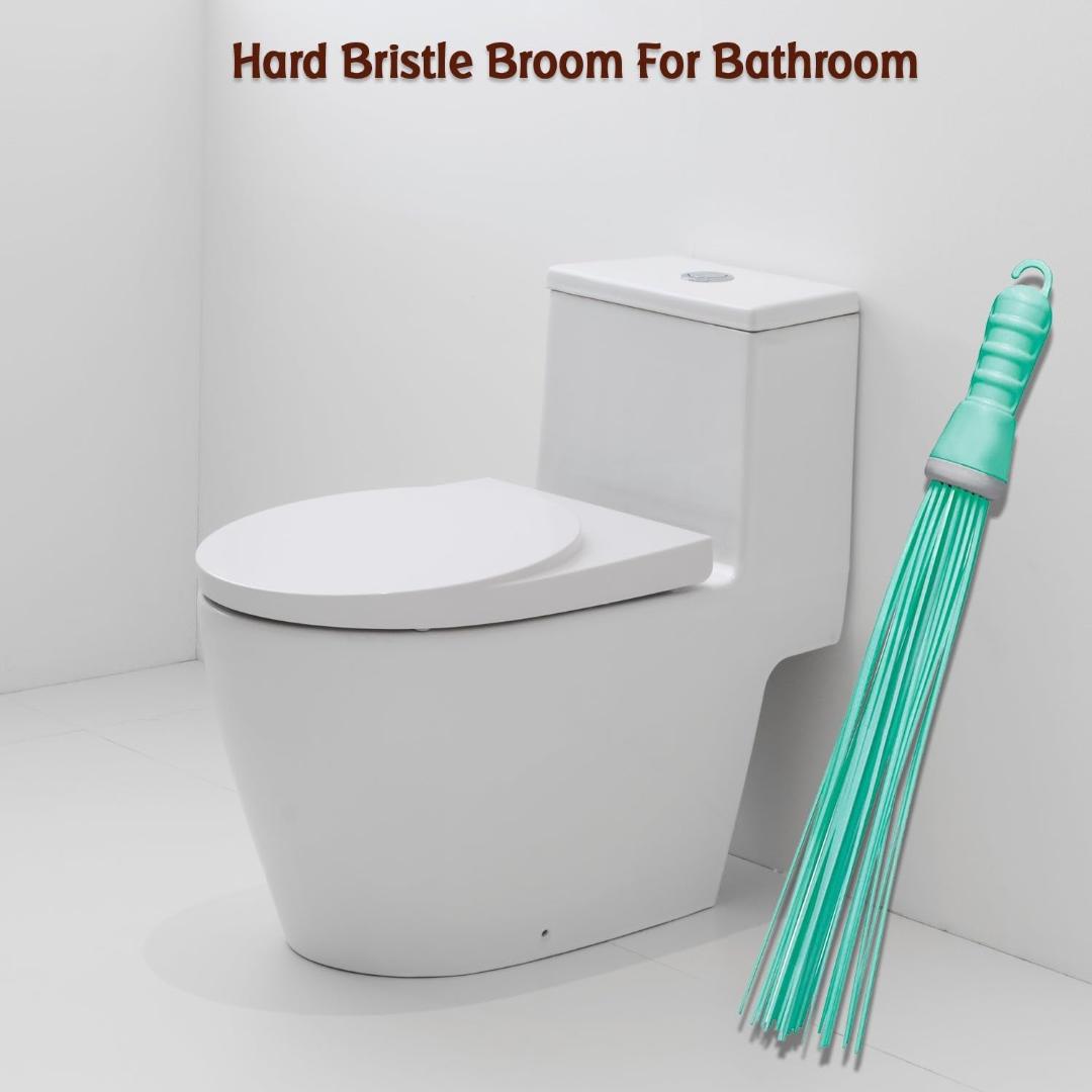 Plastic Hard Bristle Broom for Bathroom & Floor Cleaning